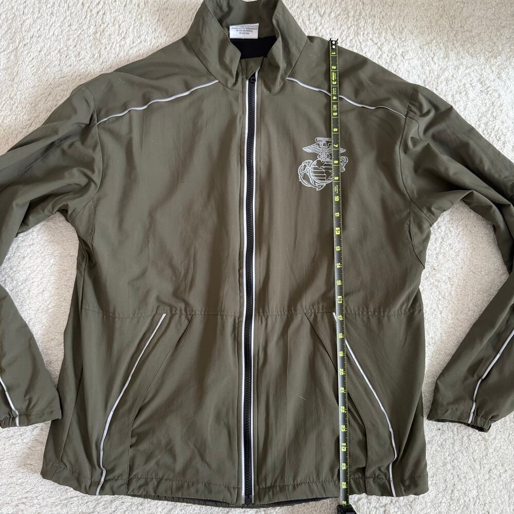 U.S. Marines Running Drawstring Zip Up Windbreaker Jacket Army Green Size S - Picture 11 of 12